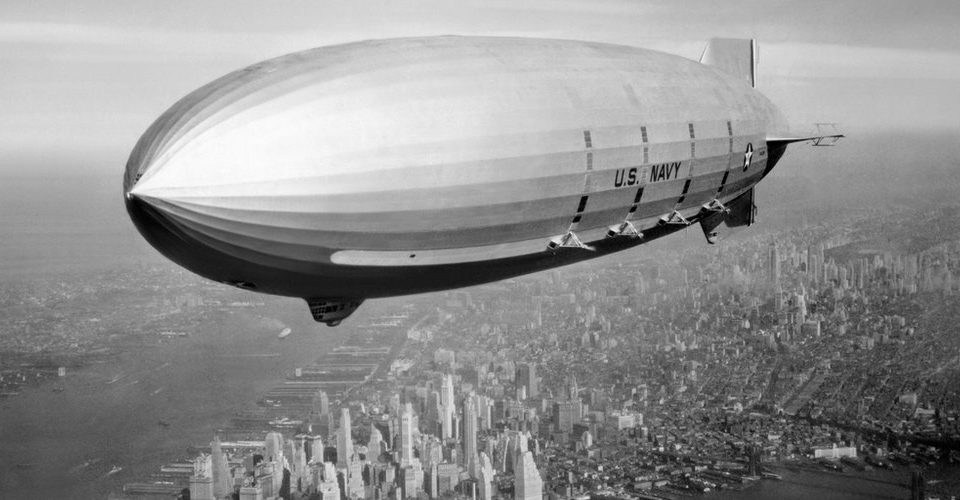 Emergency Landing At Long Island by Blimp